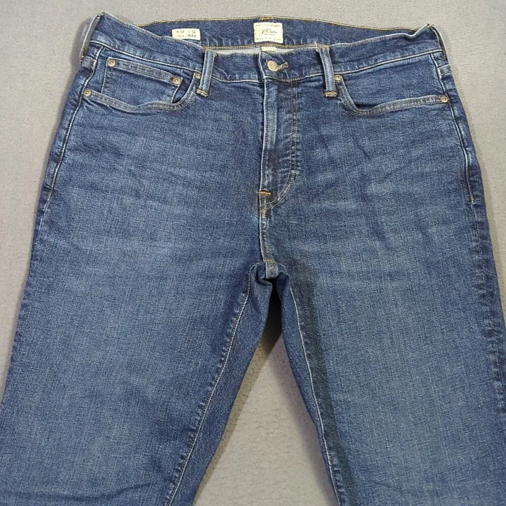 J. Crew Jeans Men's 33x32 Blue 1040 Athletic Tapered Fit Stretch Denim
